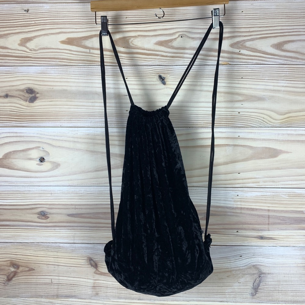 Velvet Rave Grunge Gothic Bag Unbranded Drawstring Backpack Unisex OS Black